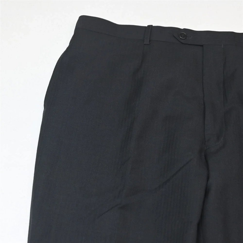 Bespoke 46L 38x32 Charcoal Gray Wool Mens Jacket Pants Suit